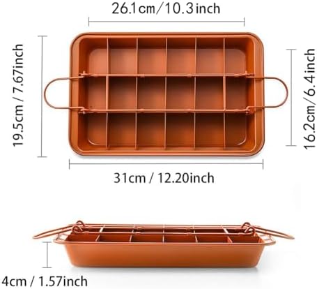 Brownie Pan with Dividers Baking Tray All Edges-Only - Bite Size