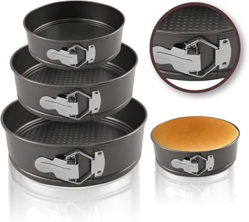 Springform Pan Set, 4" 7" 9" Nonstick Cheesecake Pan, Round Cake Pans