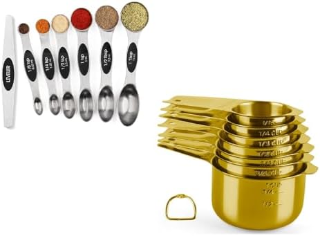 Magnetic Measuring Spoons Set Stainless Steel with Leveler, Stackable