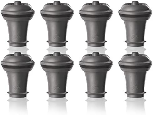 Vacu Vin Wine Saver Vacuum Stoppers - Set of 8 - Gray - Airtight Seal