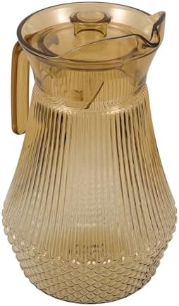 L Acrylic Pitcher with Lid and Handle for Home Beverage Serving