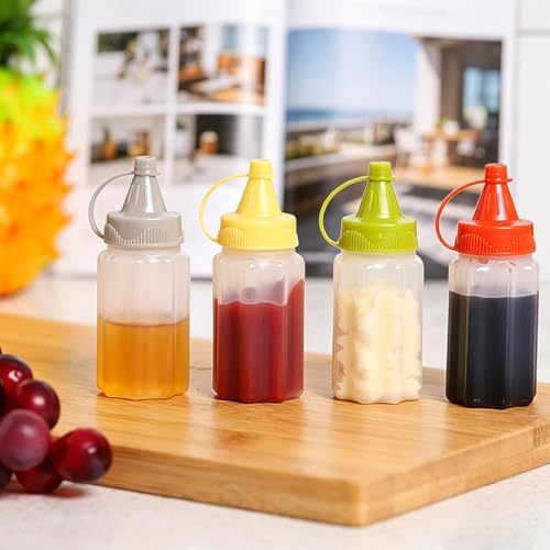 8 Pcs Mini Condiment Squeeze Bottles 1 OZ Ketchup Bottle Plastic Sauce