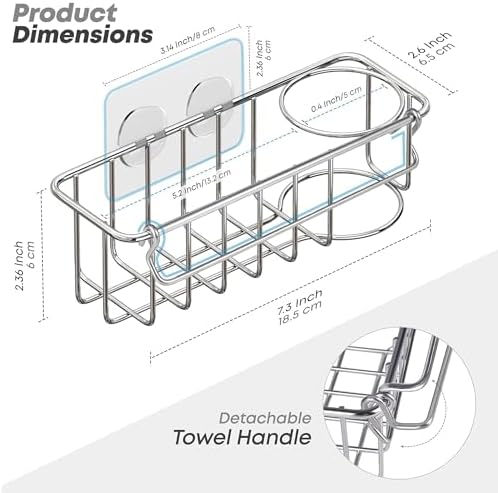 KESOL Sponge Holder for Kitchen Sink, Suction Cups