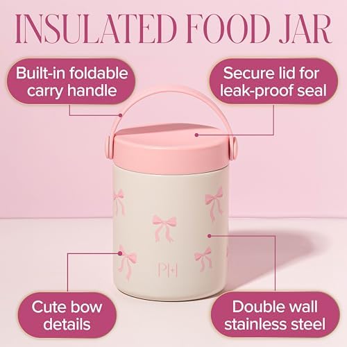 Paris Hilton Double Wall Stainless Steel Food Jar, Vacuum Insulated