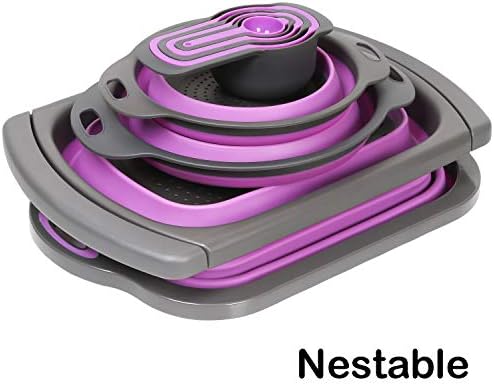 10 PCS Collapsible Kitchen Silicone Over the sink Strainer, Colander