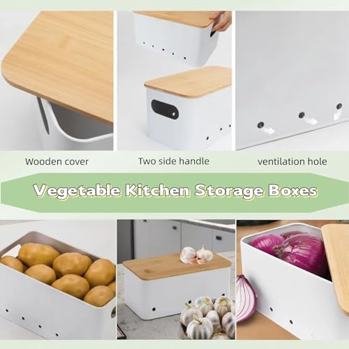 Modern kitchen storage container, stacked metal storage box, 3-piece