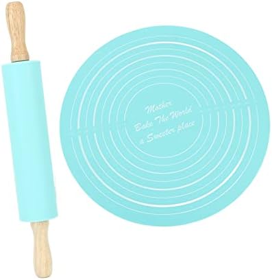 GOTOTOP Silicone Rolling Pin Set with Kneading Pad Non Stick Pastry