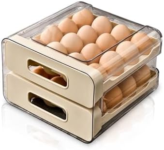 Koja 32-Egg Stackable Fridge Organizer 2-Drawer BPA-Free Storage