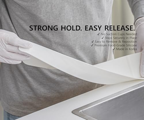 30 Inch Silicone Kitchen Sink Splash Guard, Eco White