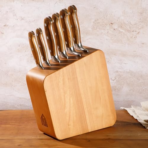 Bloomhouse 7 Piece Italian Olive Wood German Knife Set