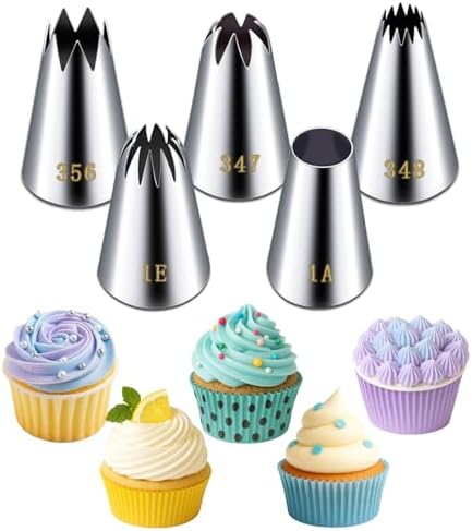 Suuker Large Piping Tips Set, Stainless Steel