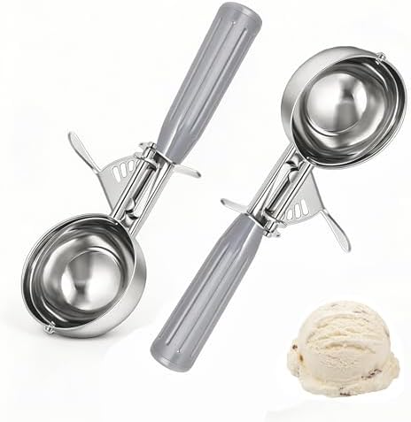 2 Pcs Ice Cream Scoop with Trigger, Cookie Dough Scoop for Baking