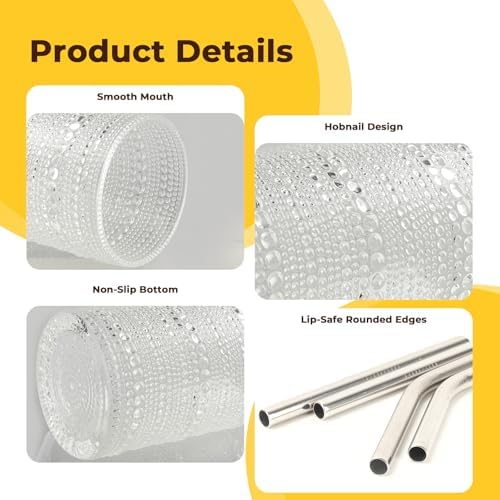 CycleMore Set of 12 Drinking Glasses, Clear 12 oz & 10 oz Cocktail