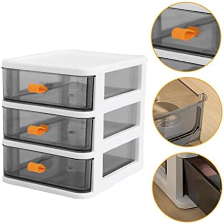COLLBATH Box Three Tier Lockers Storage Pull Out Drawers Clear
