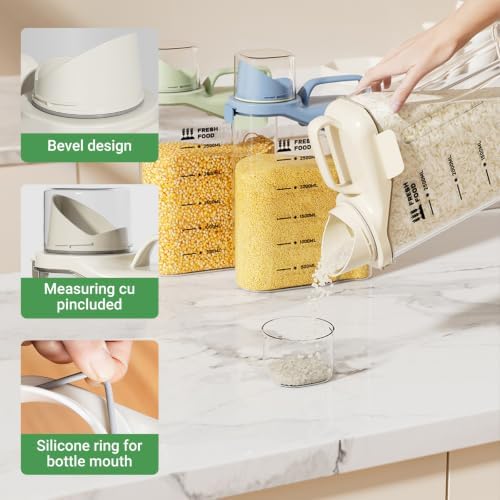 Rice Containers 5.5lbs and Cereal Storage Dispenser-Airtight Food