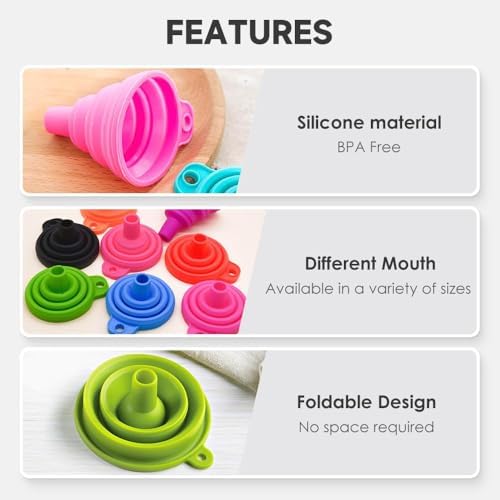 3 Size Kitchen Funnel Set, 2026 Upgraded Funnels for Kitchen Use