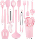 12-Piece Pink Silicone Kitchen Utensils Set