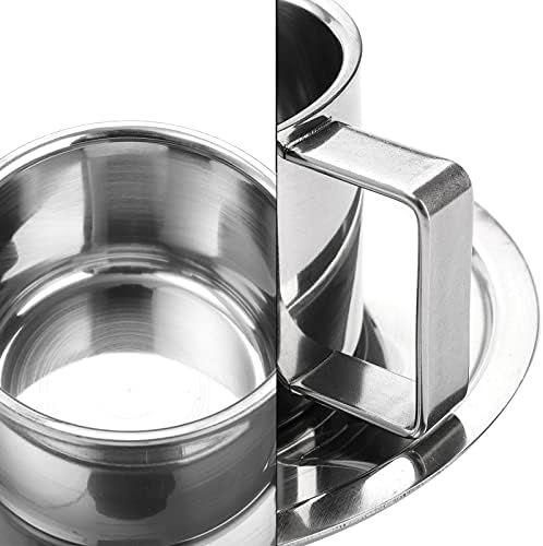 ZENFUN 4 Pack 6.8 oz Coffee Cups Set, 18/8 Stainless Steel Espresso