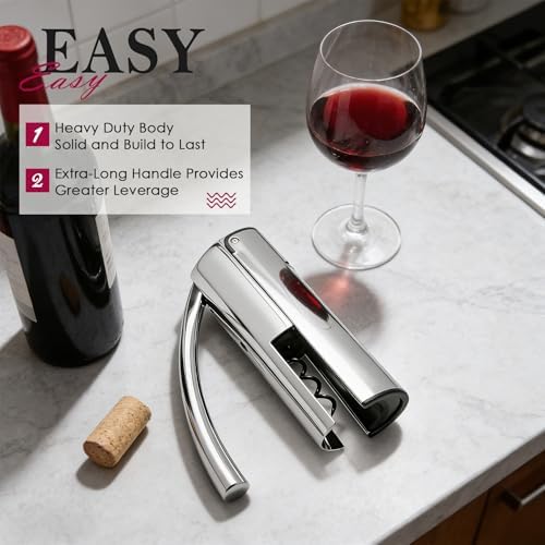 KAYCROWN Wine Opener, Stainless Steel Vertical Lever Corkscrew with