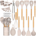 33 PCS Silicone Kitchen Utensils Set, Khaki