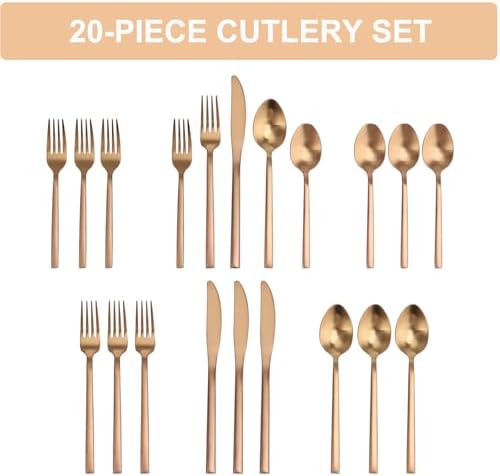 20 Piece Silverware Set for 4,Stainless Steel Flatware Set,Tableware