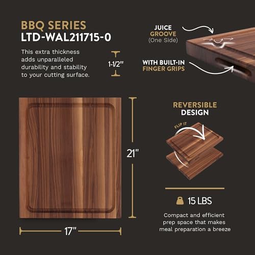 John Boos BBQ Series Walnut Cutting Board, 17 x 21 Inches