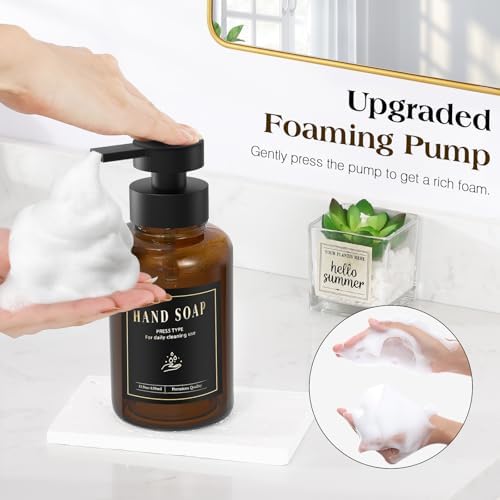 Luxspire Foaming Soap Dispenser, Amber, 2 Pack
