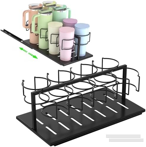 Pull Out Water Bottle Organizer for Stanley, Slide Out Tumbler Storage