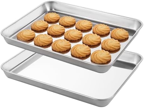 9x13 Inch Stainless Steel Baking Sheet, Quarter Sheet Pan, 2 Pack