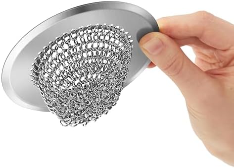 2 Pack Chainlink Sink Drain Strainers, 4.4 Inch