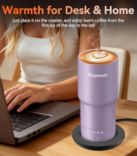 Kepwam Self-Heating Travel Mug T3,20oz Large Capacity Leak-Proof