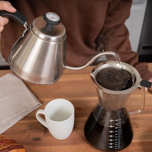 London Sip RiteTemp Gooseneck Kettle with Thermometer, 1200 mL