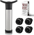 Wine Saver Vacuum Pump with 4 Wine Stoppers, Wine Bottle Stoppers with