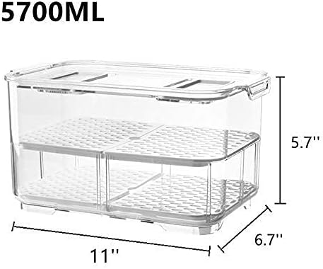 Slideep 11'' Large Food Storage Containers, Fridge Produce Saver