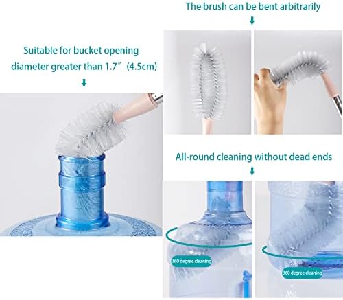 2 Pack 28" Long Bottle Brush, 3 & 5 Gallon Bottle Cleaner Brush, Nylon