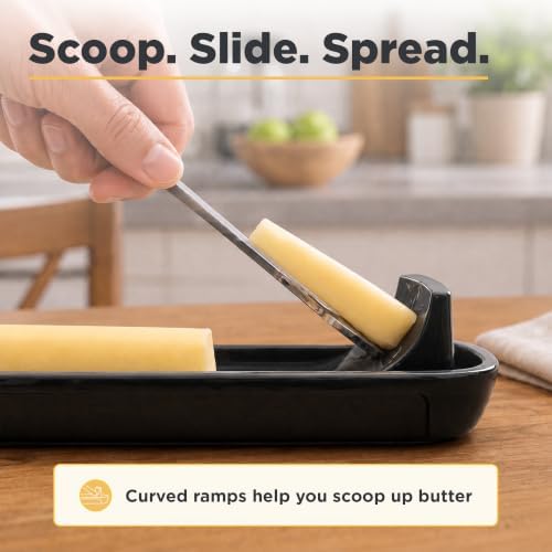 Butter Hub Magnetic Black Butter Dish with Lid & Knife, Plastic, US