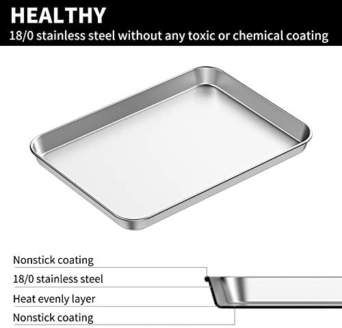Baking Sheets 2 Pieces, Bastwe Cookie Sheets Set Stainless Steel