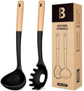 Badiano Kitchen Pasta Fork and Ladle Set, Black