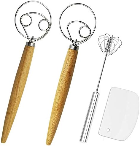 Listenman Danish Dough Whisk Bread Mixer & Egg Whisk Kits, 2 Pack
