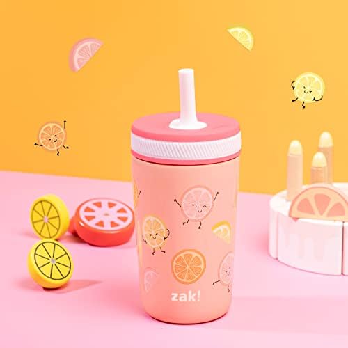 Zak Designs Happy Fruit Kelso 12oz Stainless Steel Leak-Proof Toddler