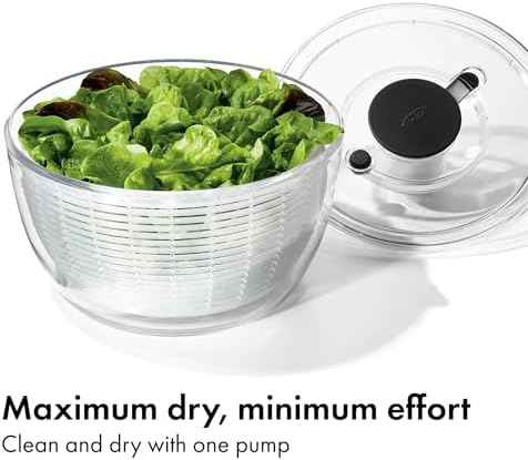 OXO Good Grips 6.22 Qt Salad Spinner, Vegetable Washer with Bowl &
