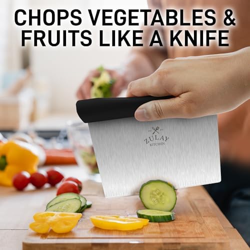 Zulay Premium Multi-purpose Stainless Steel Bench Scraper & Chopper