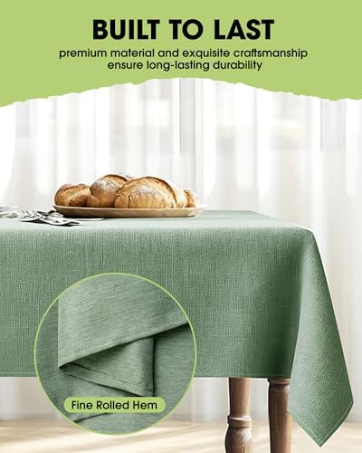 Pureegg Rectangle Linen Tablecloth Waterproof & Stain Resistant