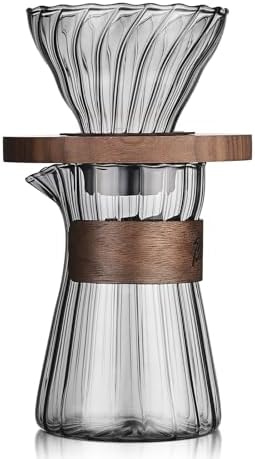 Bincoo Pour Over Coffee Maker Set - 500ML Glass Coffee Server Coffee