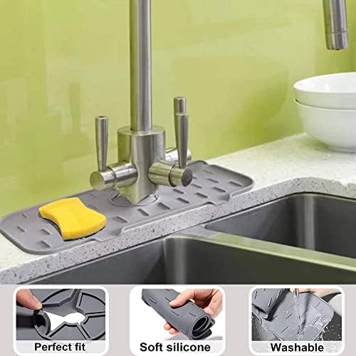 Silicone Faucet Sink Mat Sink Splash Guard, Sink Drain Pad Behind