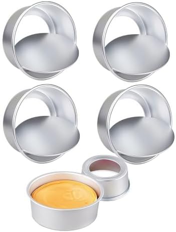 5-Pack Non-Stick Aluminum Cake Pans with Removable Bottom,5 Inch for