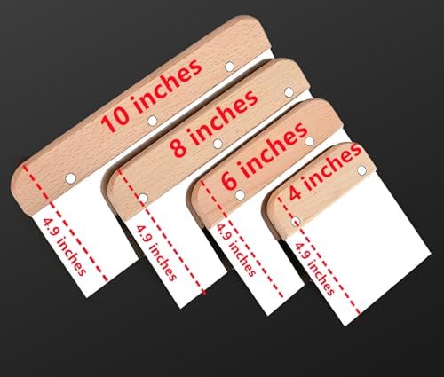 4pc wooden handle stainless steel Bench dough scraper set size 4 "6" 8
