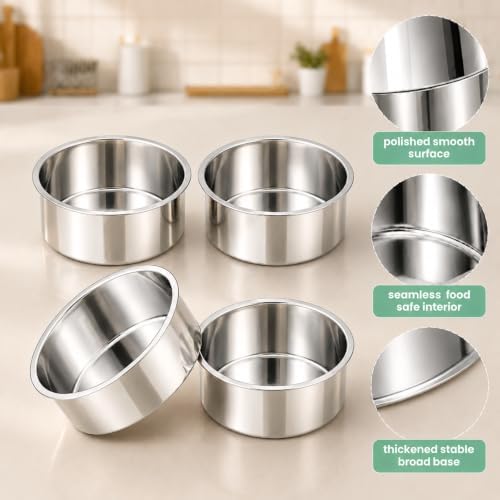 4 Inch Stainless Steel Cake Pans, 4 Pack Round Cake Baking Pans