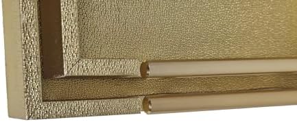 Set of 2 Wood Serving Tray with Gold Polished Metal Handles, Home
