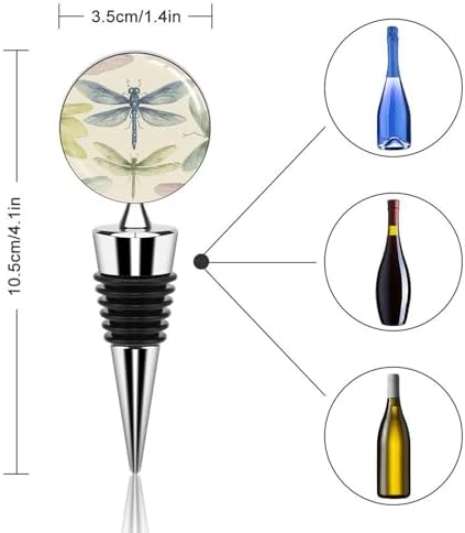 Dragonfly Drawing Wine Stoppers for Wine Bottles Vacuum Wine Bottle